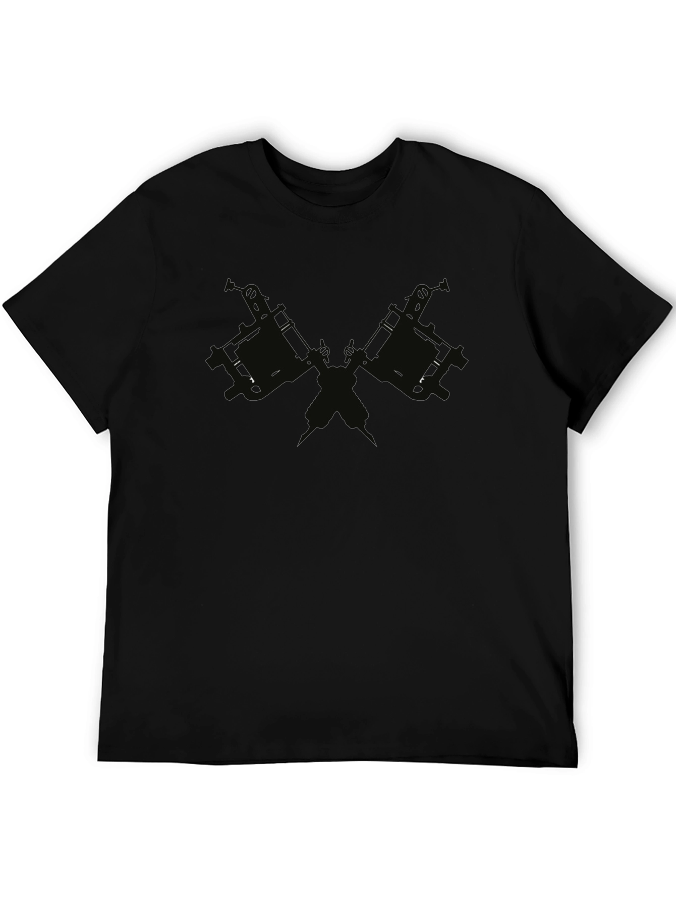 Crossed Tattoo Guns Black Graphic Tee
