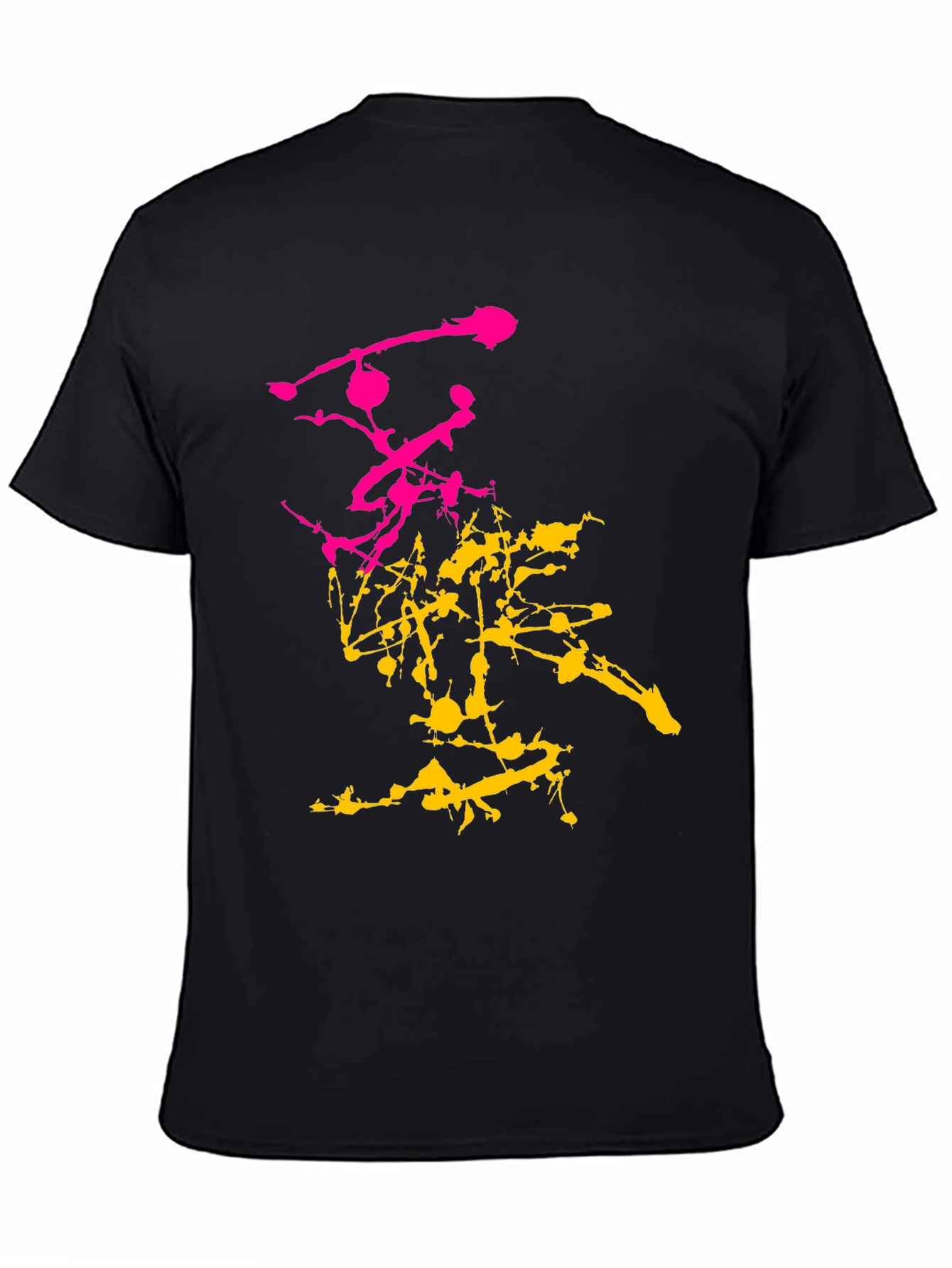 Abstract Splatter Graphic Mens Black T-Shirt