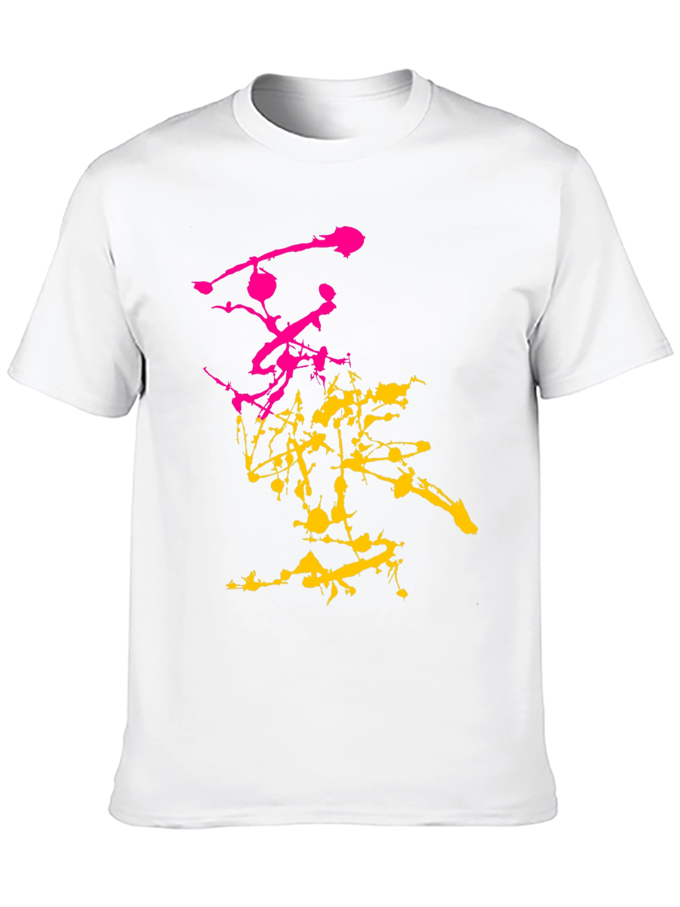 Abstract Splatter Graphic Mens Black T-Shirt