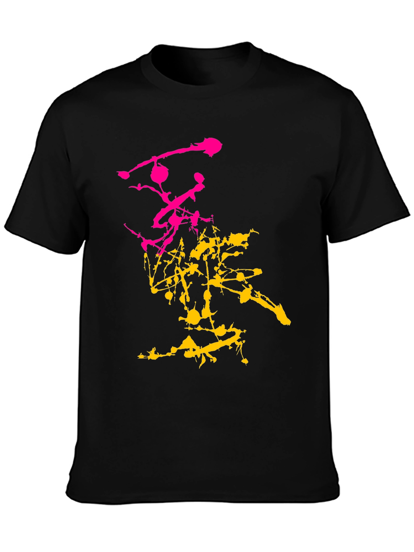 Abstract Splatter Graphic Mens Black T-Shirt