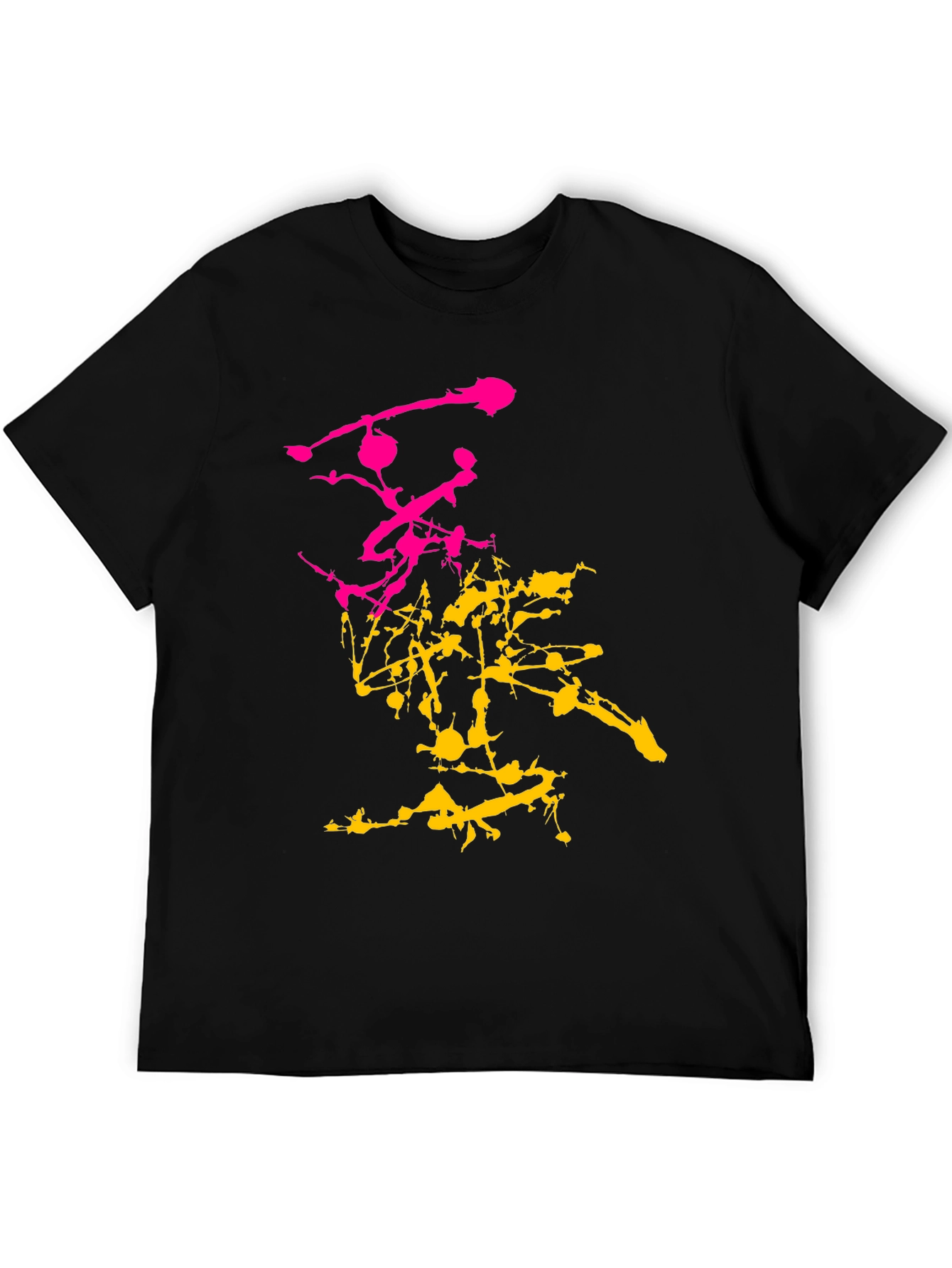 Abstract Splatter Graphic Mens Black T-Shirt