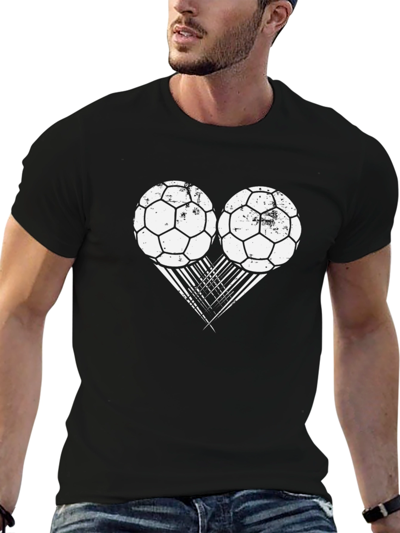 Soccer Heart T-Shirt - Black Tee