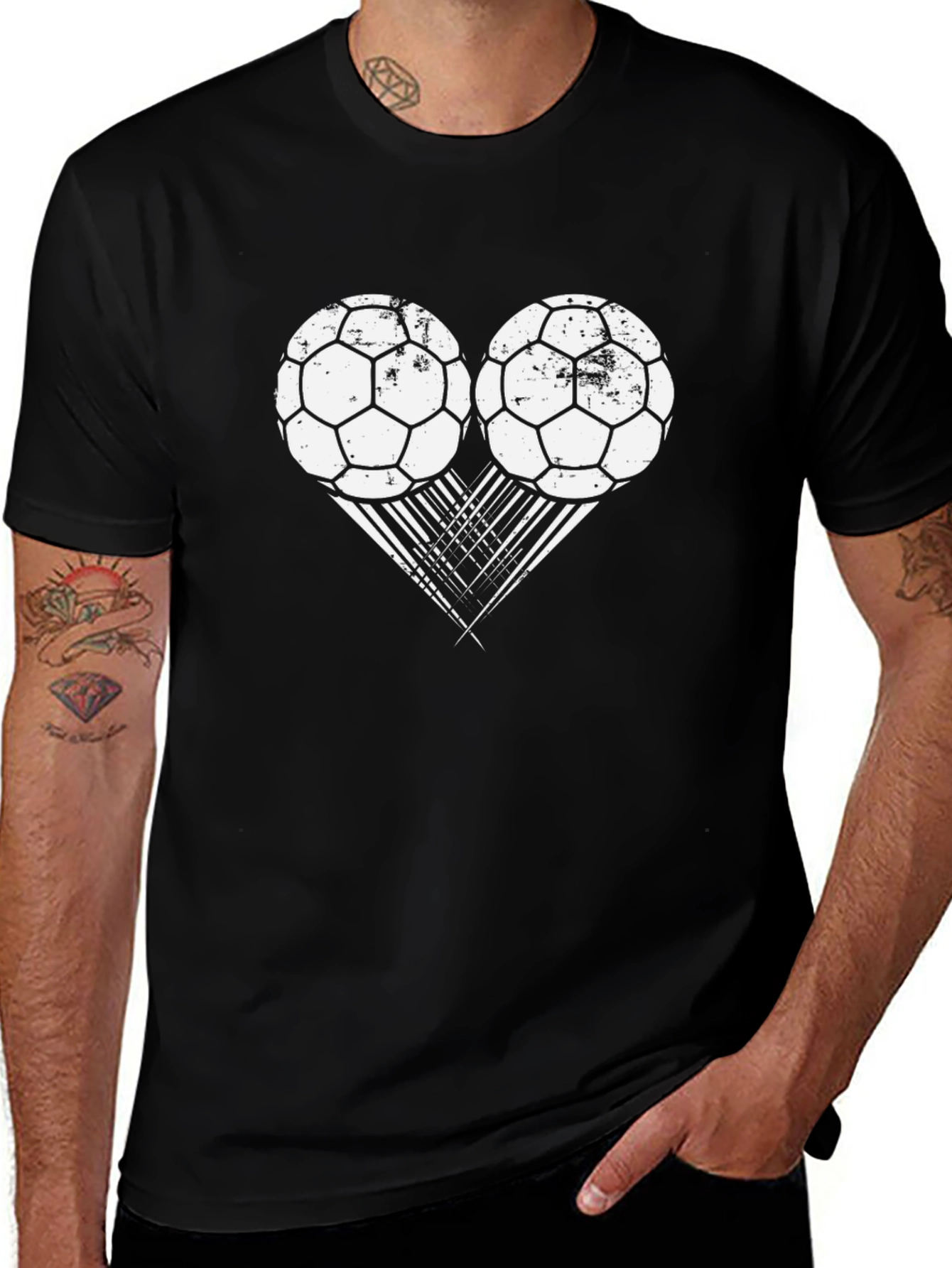 Soccer Heart T-Shirt - Black Tee