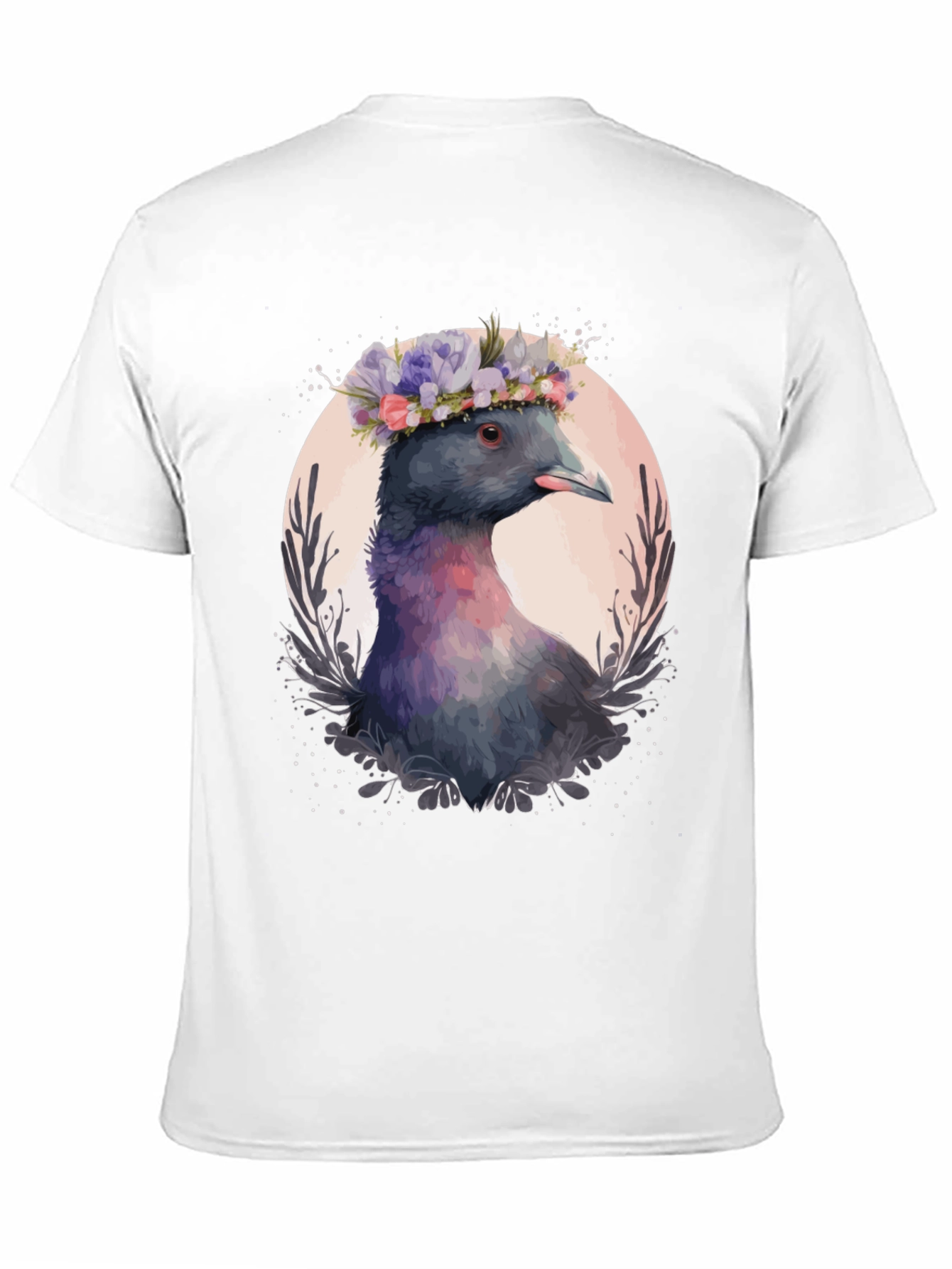 Pigeon Flower Crown T-Shirt - Quirky Bird Tee