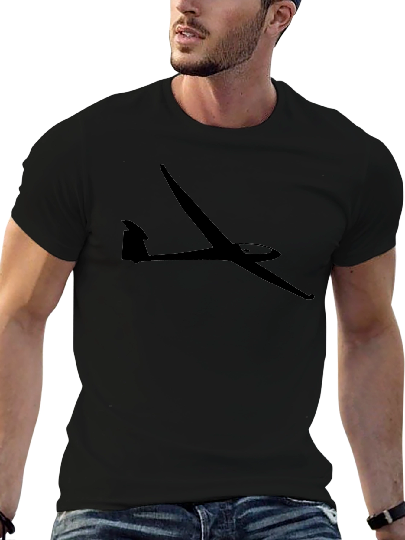 Glider Graphic Tee - Black Airplane T-Shirt