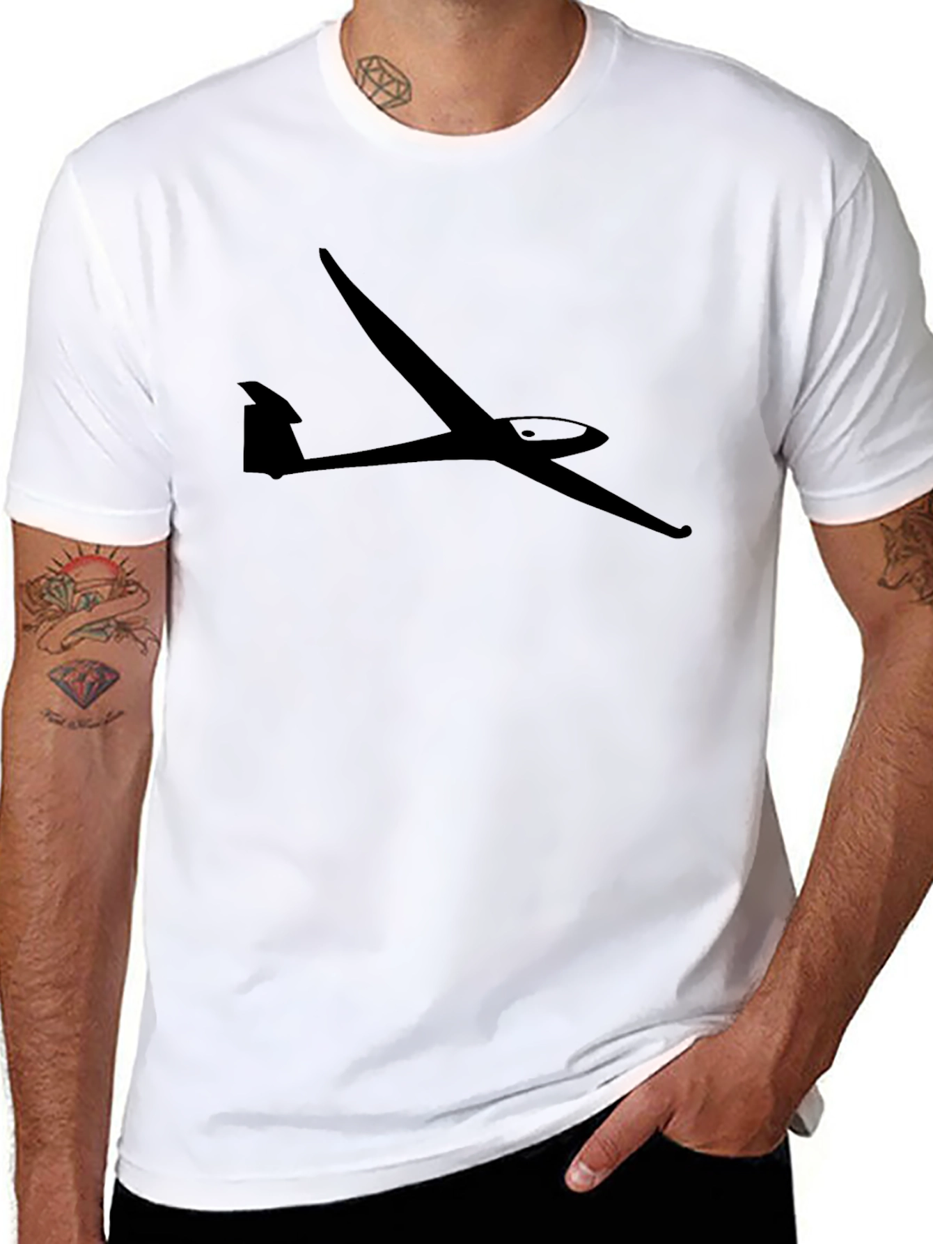 Glider Graphic Tee - Black Airplane T-Shirt