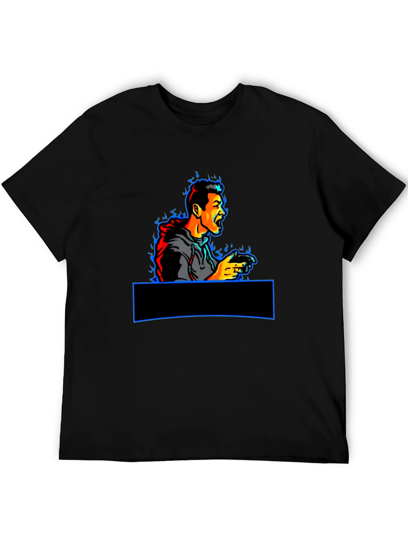 Gamer Rage Graphic T-Shirt - Black Crew Neck Tee