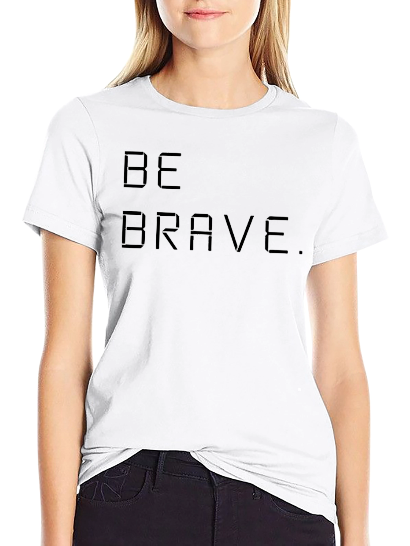Be Brave Graphic Print Black Crew Neck T-Shirt