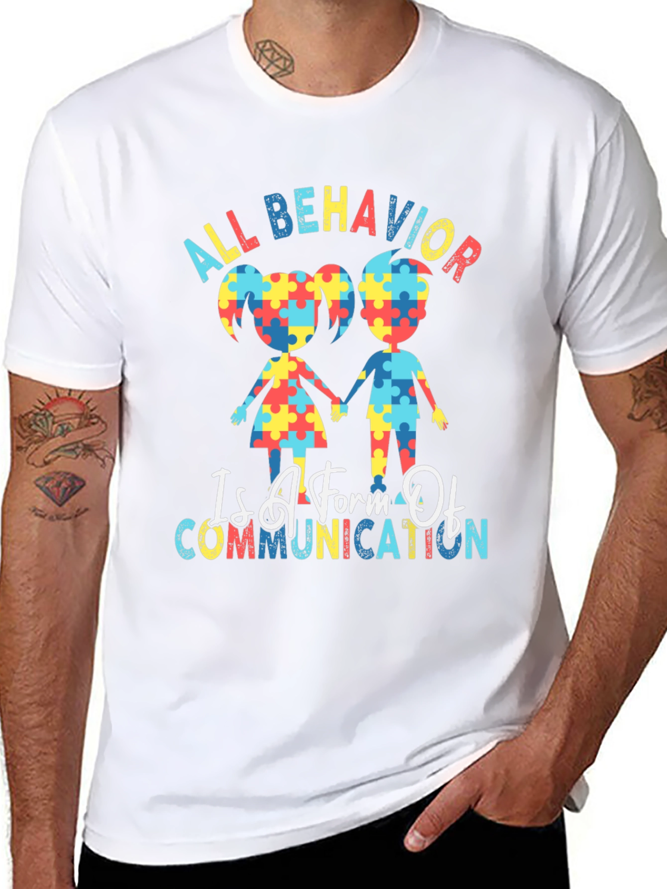 Autism Awareness Puzzle Piece Graphic T-Shirt