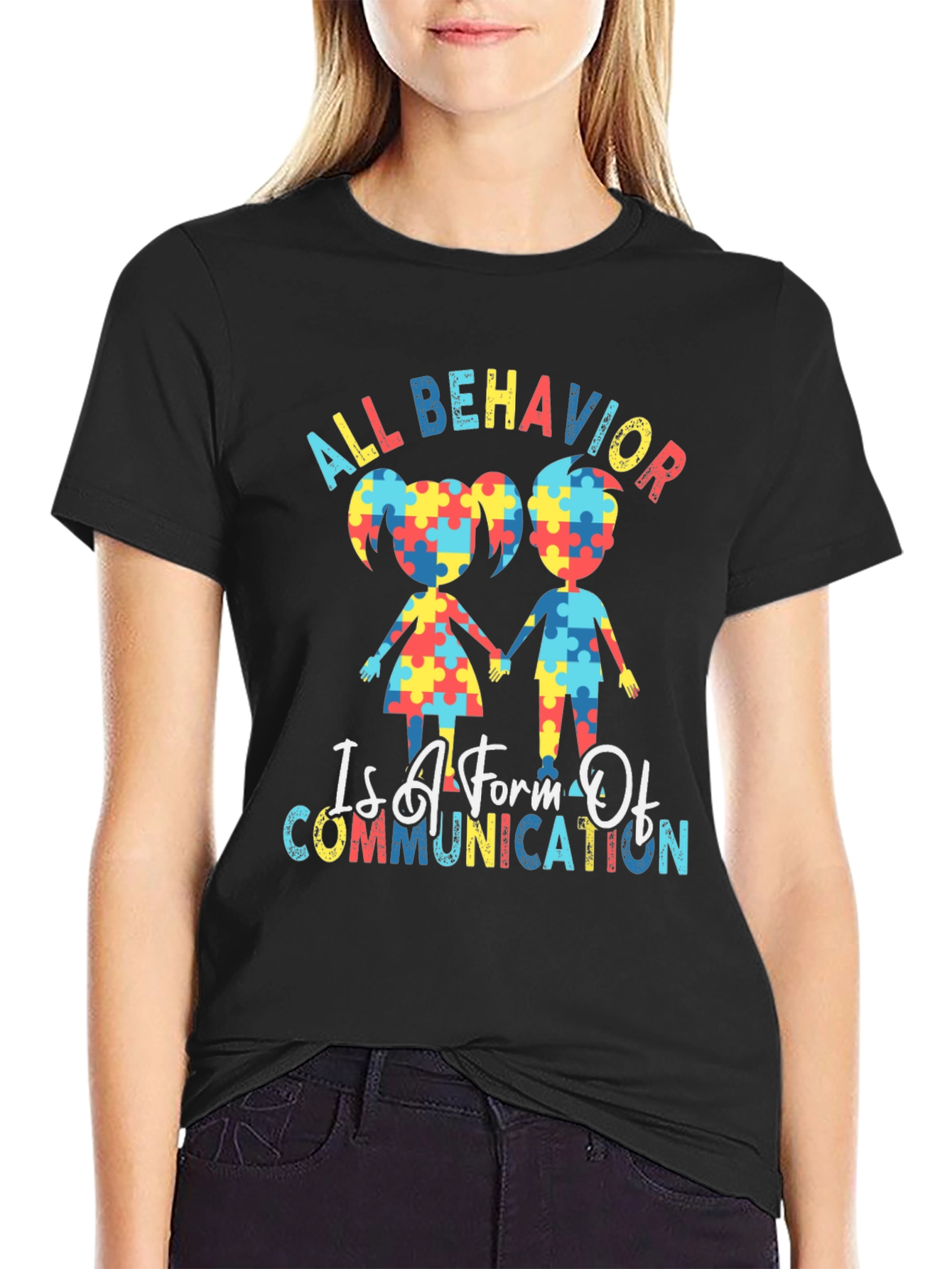 Autism Awareness Puzzle Piece Graphic T-Shirt