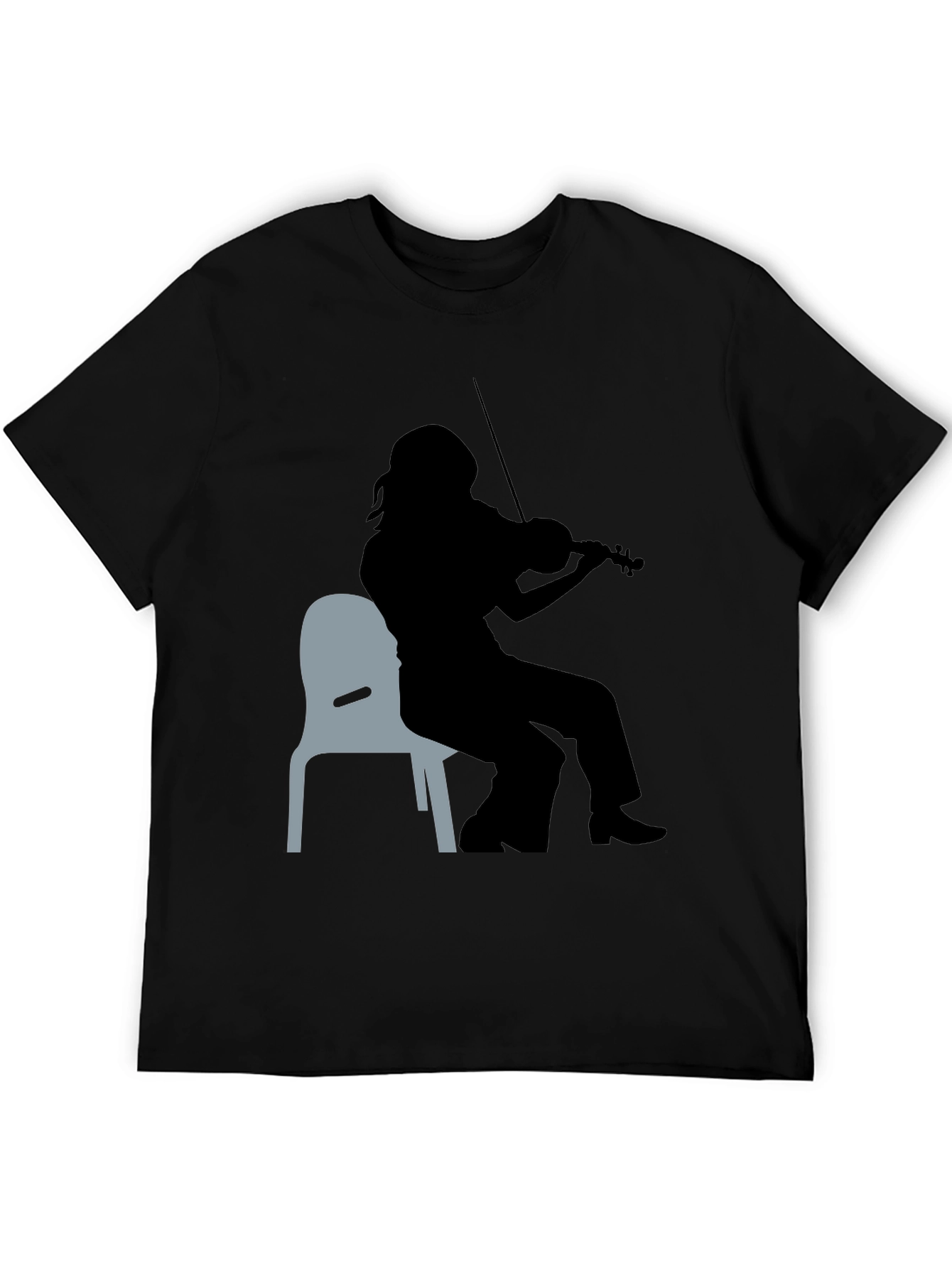 Violinist Silhouette Graphic Tee - Unisex Black T-Shirt