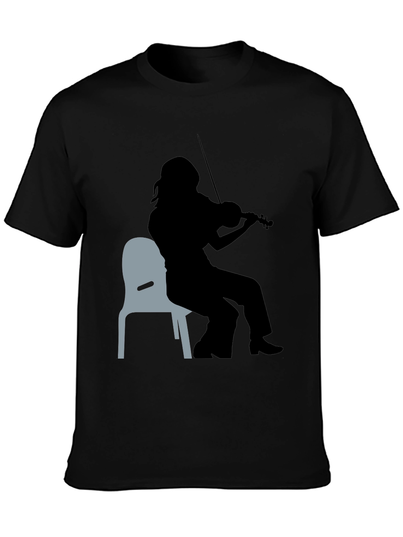 Violinist Silhouette Graphic Tee - Unisex Black T-Shirt