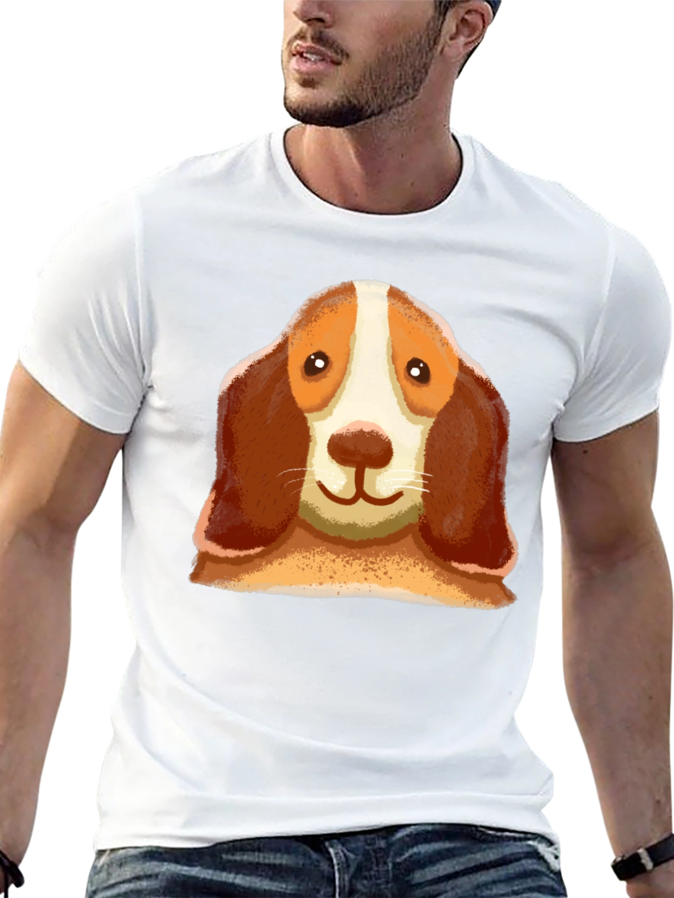 Dog Face Graphic Black T-Shirt
