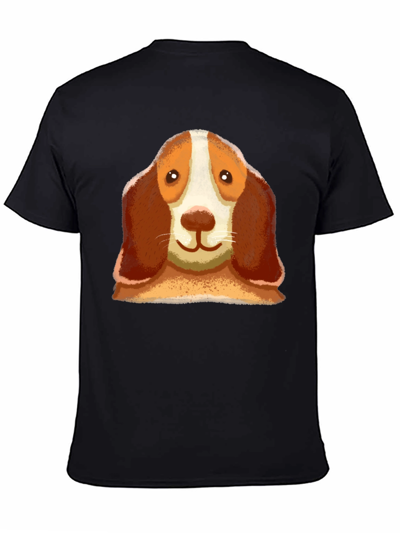 Dog Face Graphic Black T-Shirt