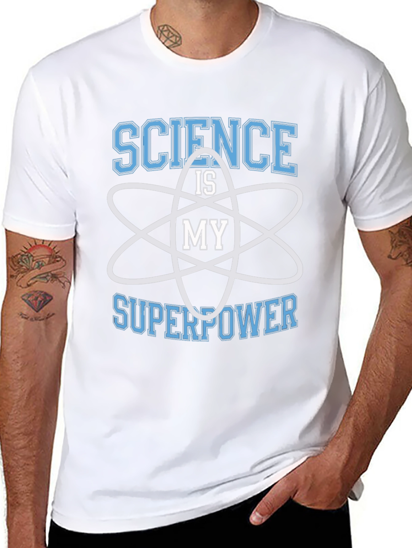 Science is My Superpower Black Graphic T-Shirt