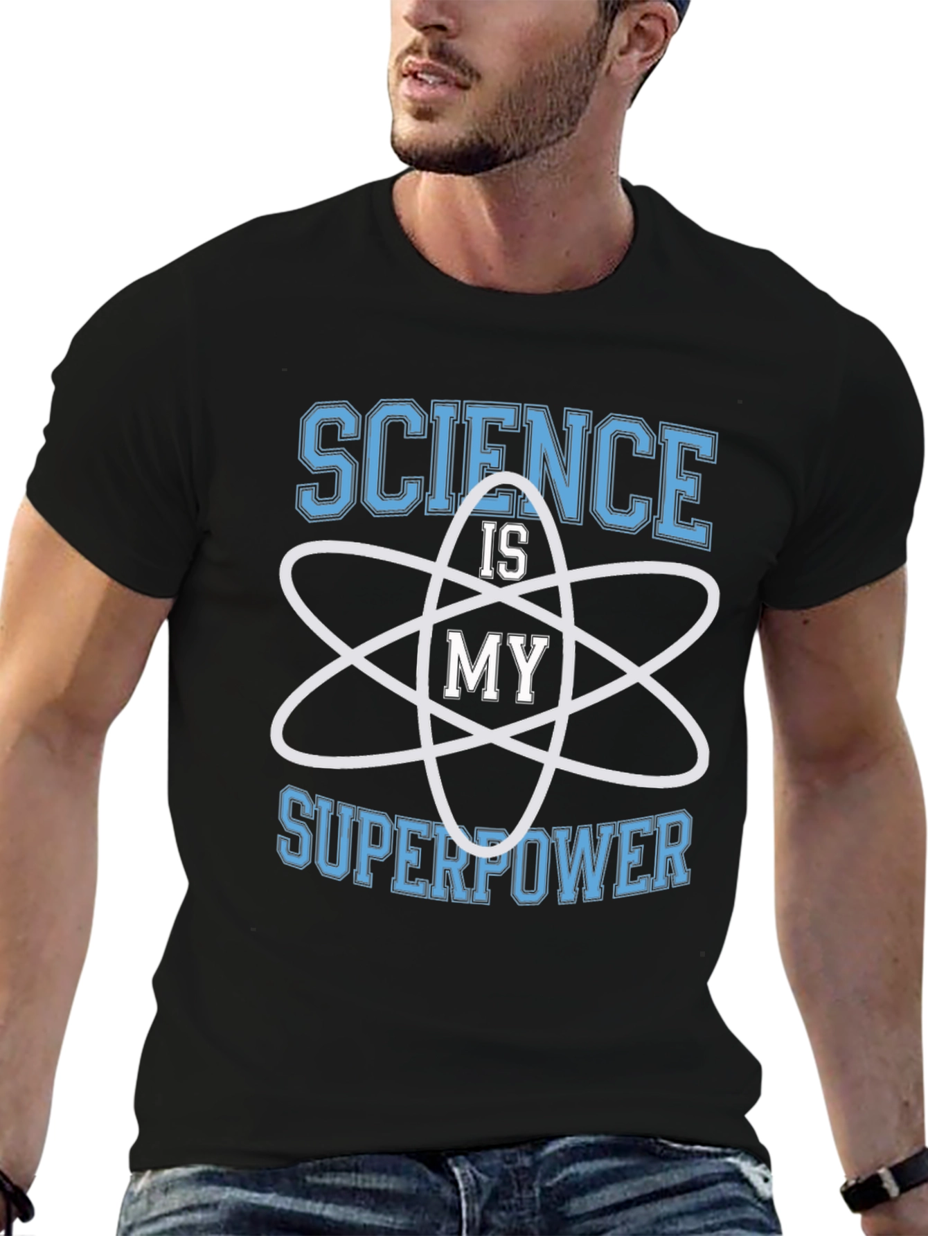 Science is My Superpower Black Graphic T-Shirt