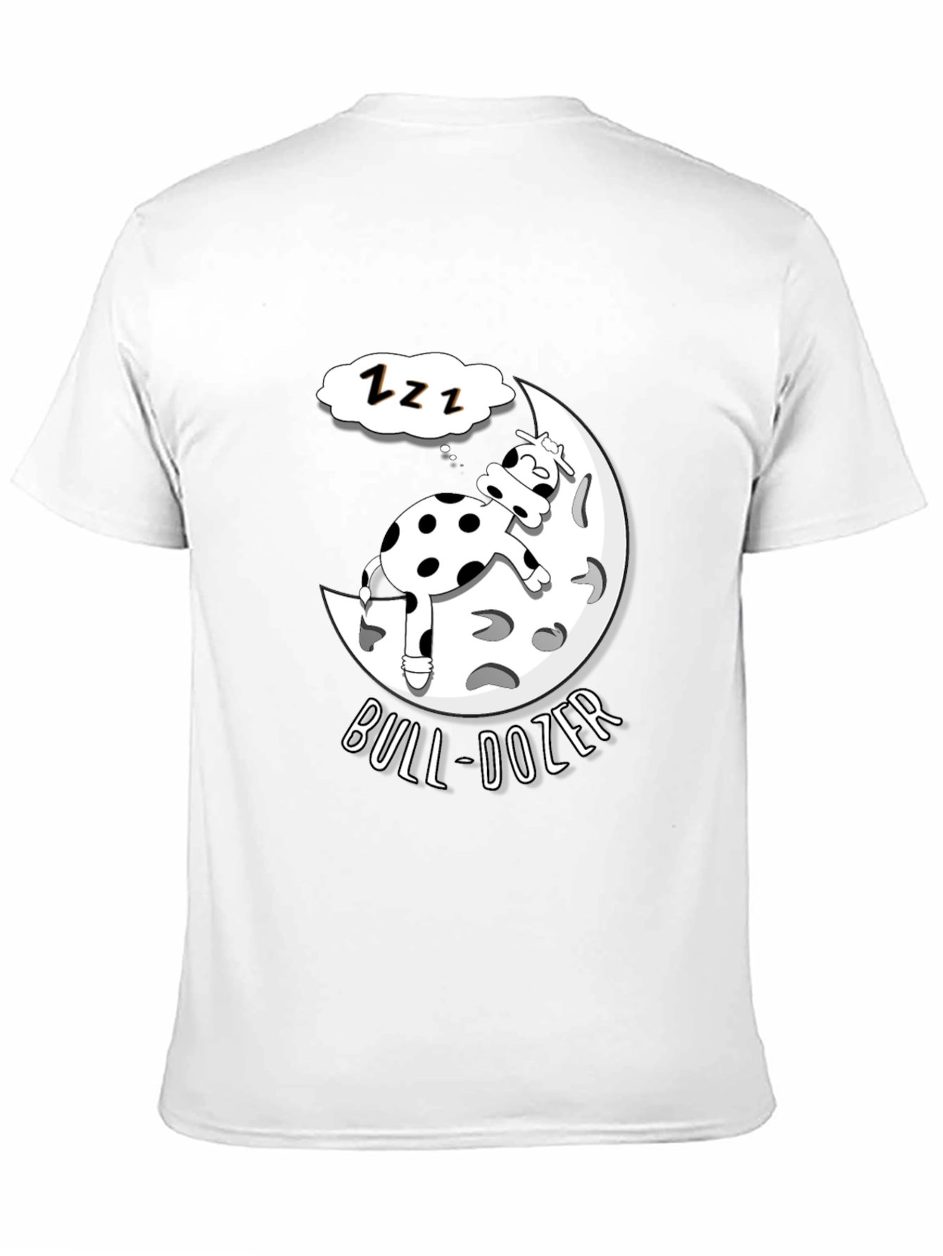 Bull-Dozer T-Shirt: Funny Cow Moon Sleep Design