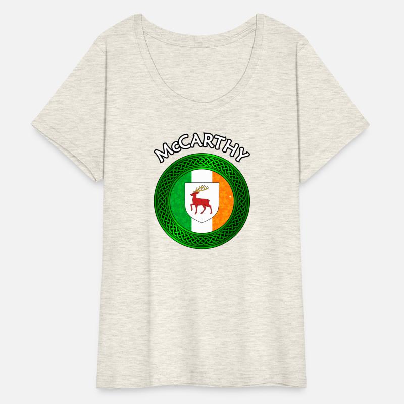 McCarthy Coat of Arms on Shamrock Irish Flag