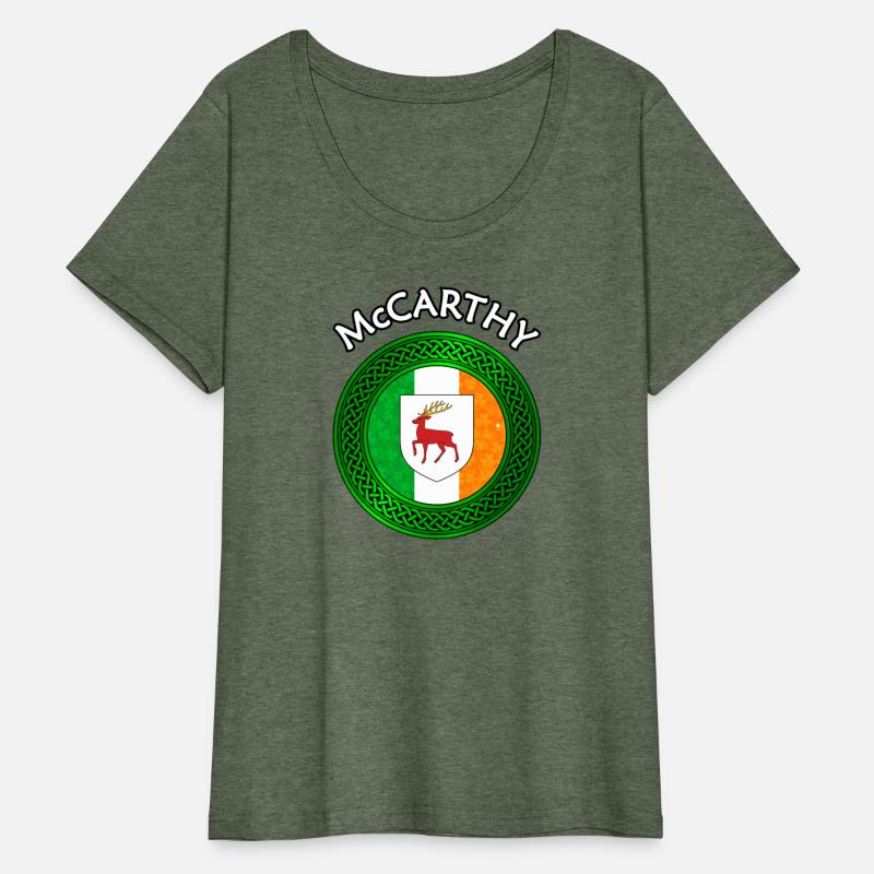 McCarthy Coat of Arms on Shamrock Irish Flag