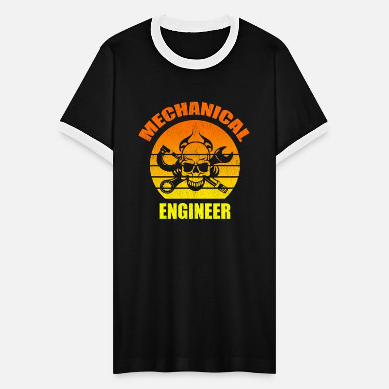 Mechanical Skull retro sunset vintage design