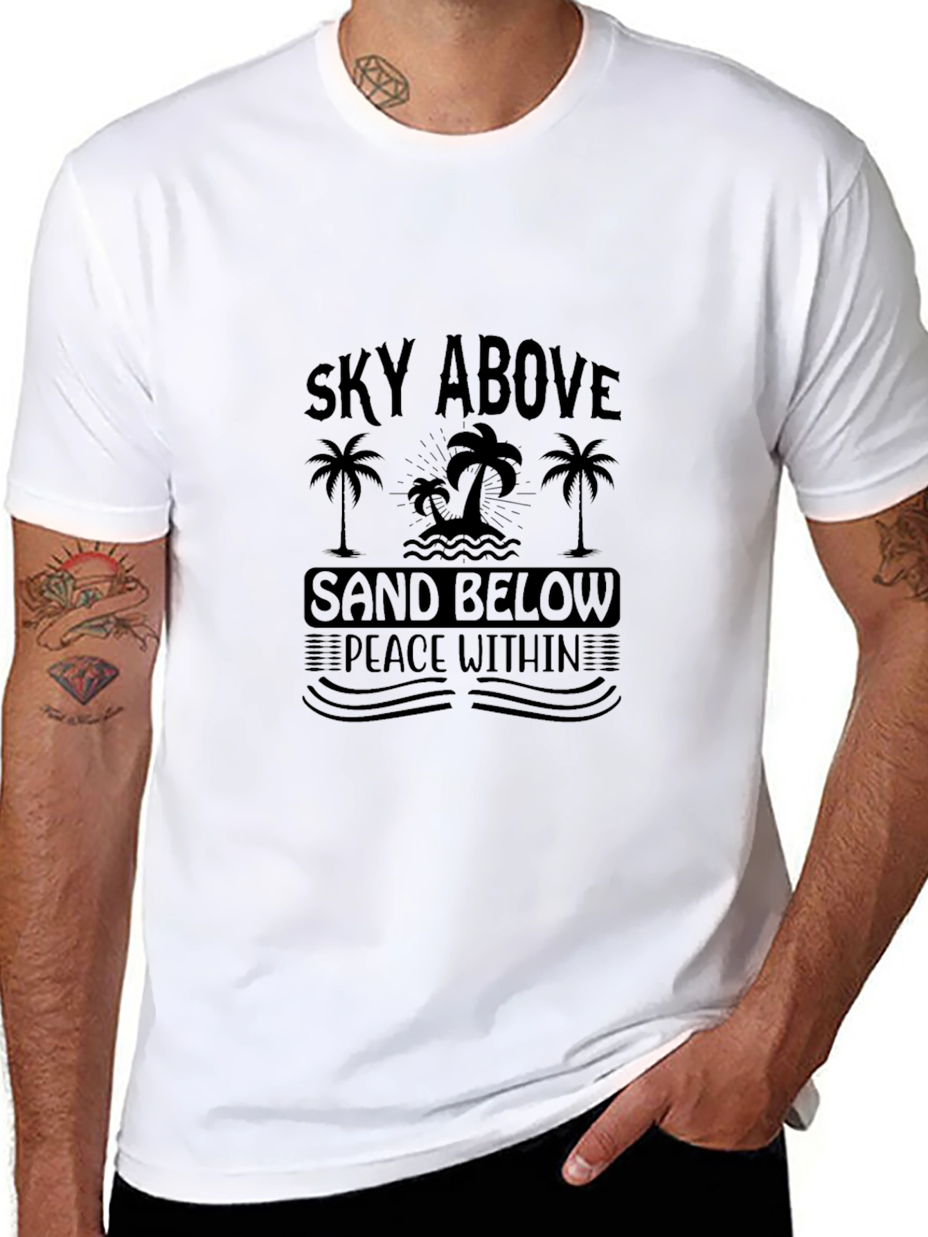 Sky Above Sand Below Mens Black Graphic Tee