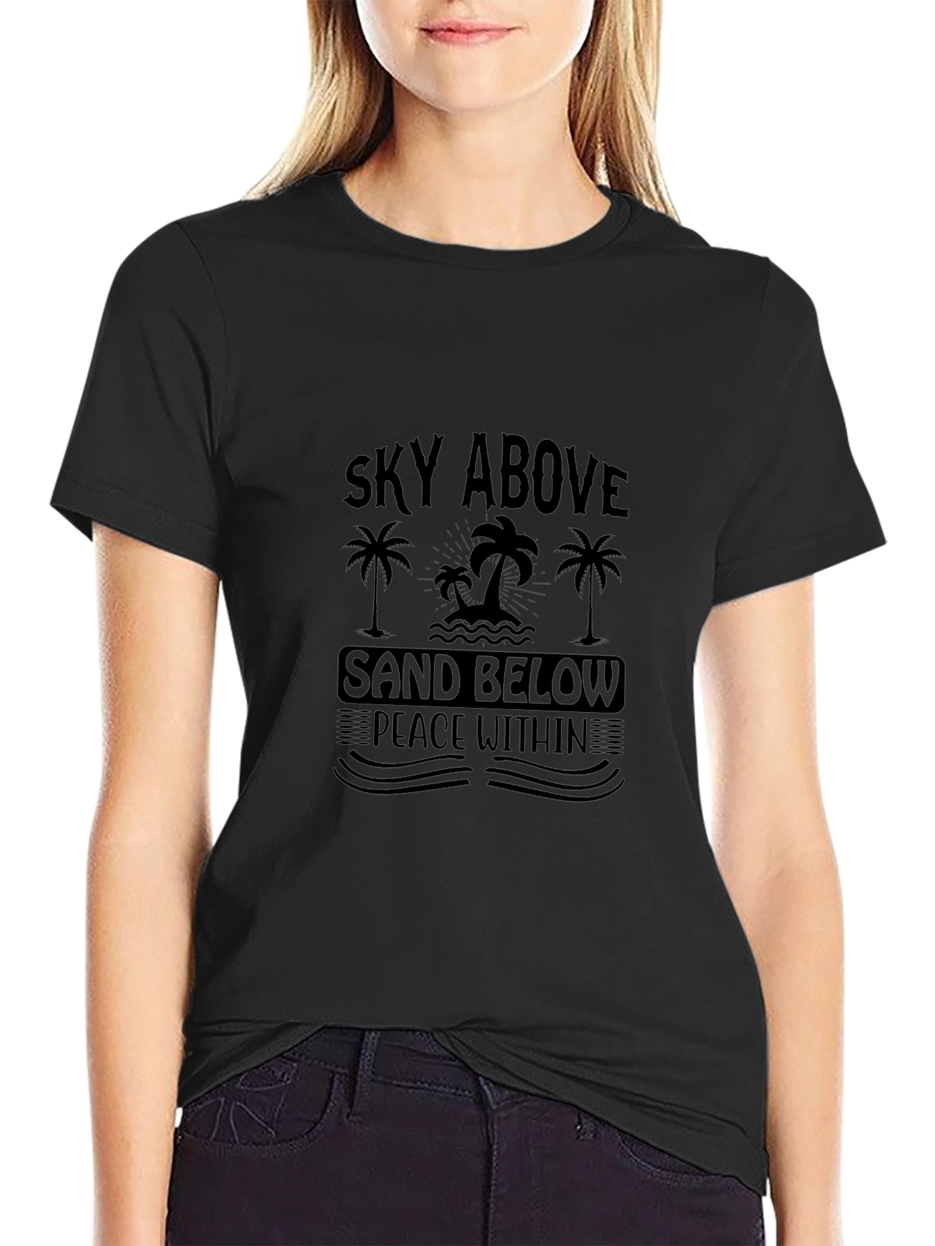 Sky Above Sand Below Mens Black Graphic Tee