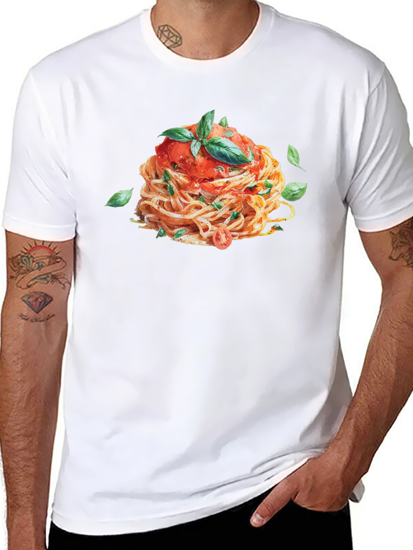 Spaghetti Graphic Tee - Unique Food Lovers Shirt