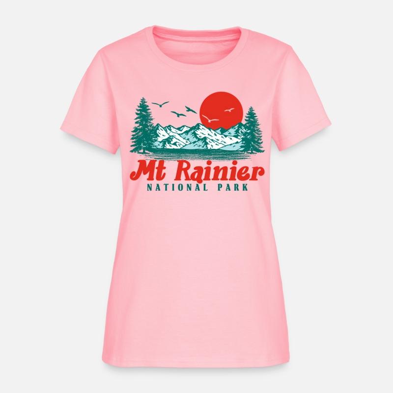 Mount Rainier Mountain Trees Sun Scene