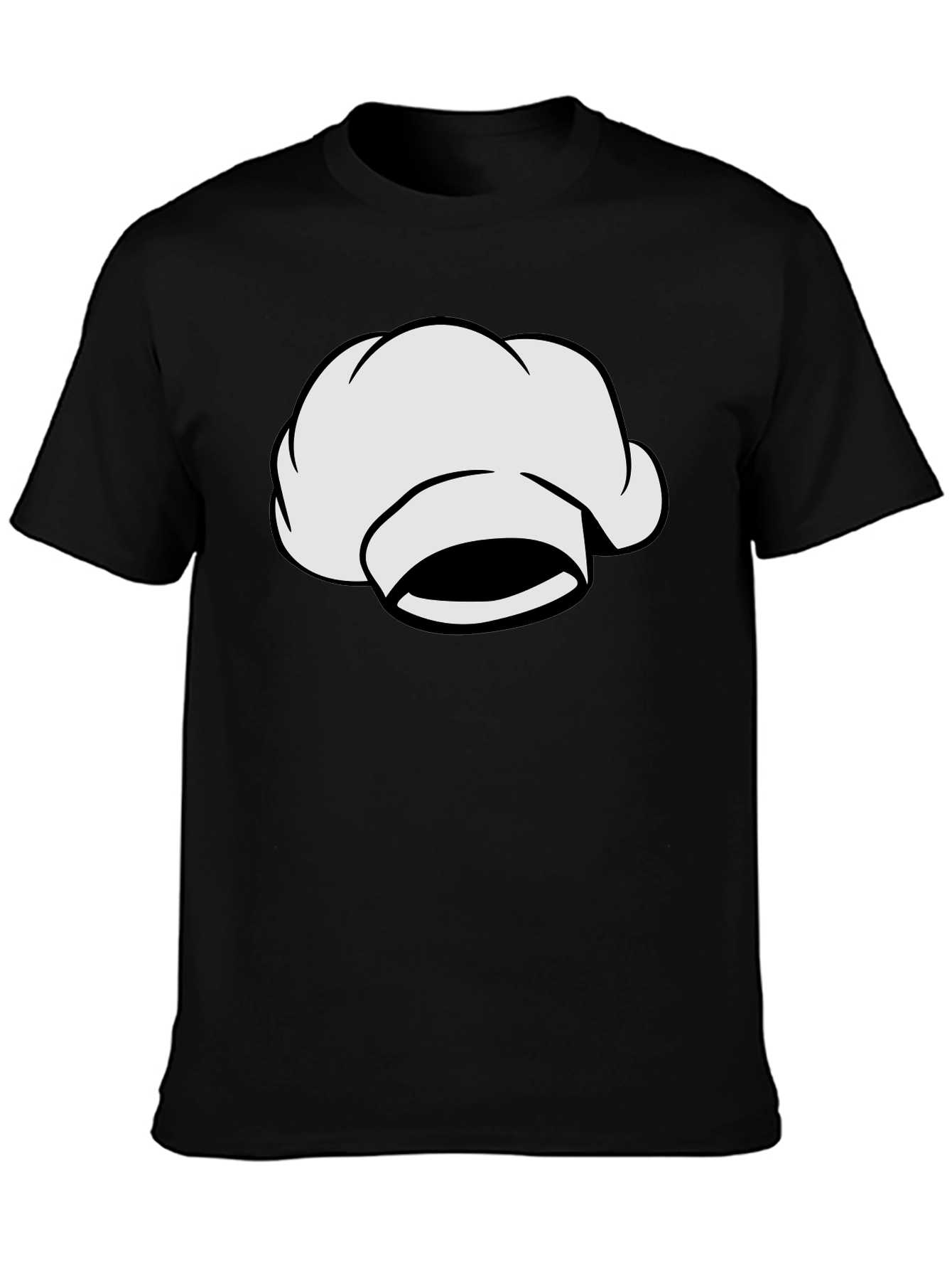 Chef Hat Graphic Tee - Black Cotton T-Shirt