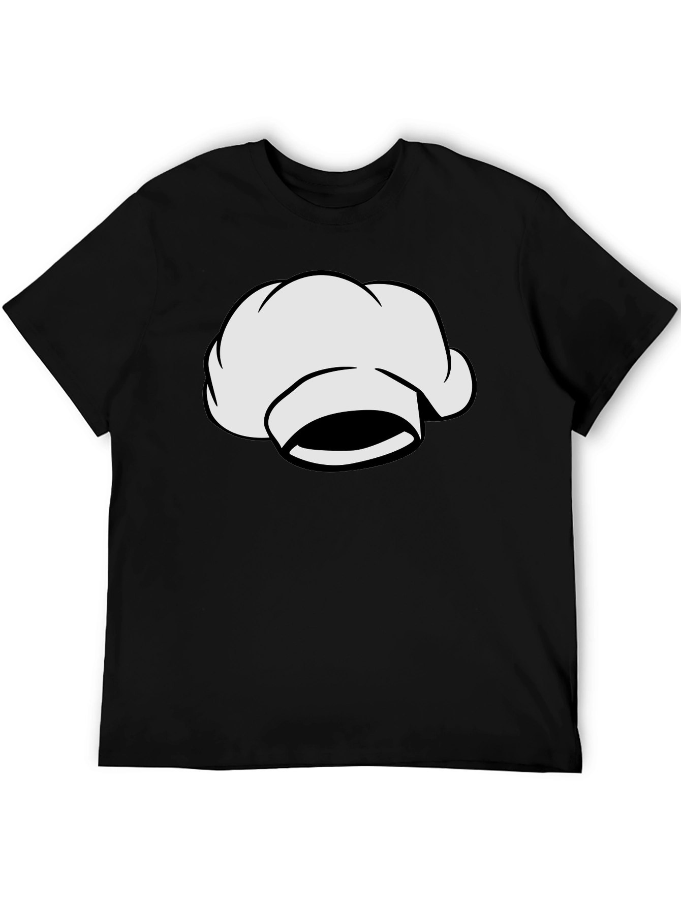 Chef Hat Graphic Tee - Black Cotton T-Shirt
