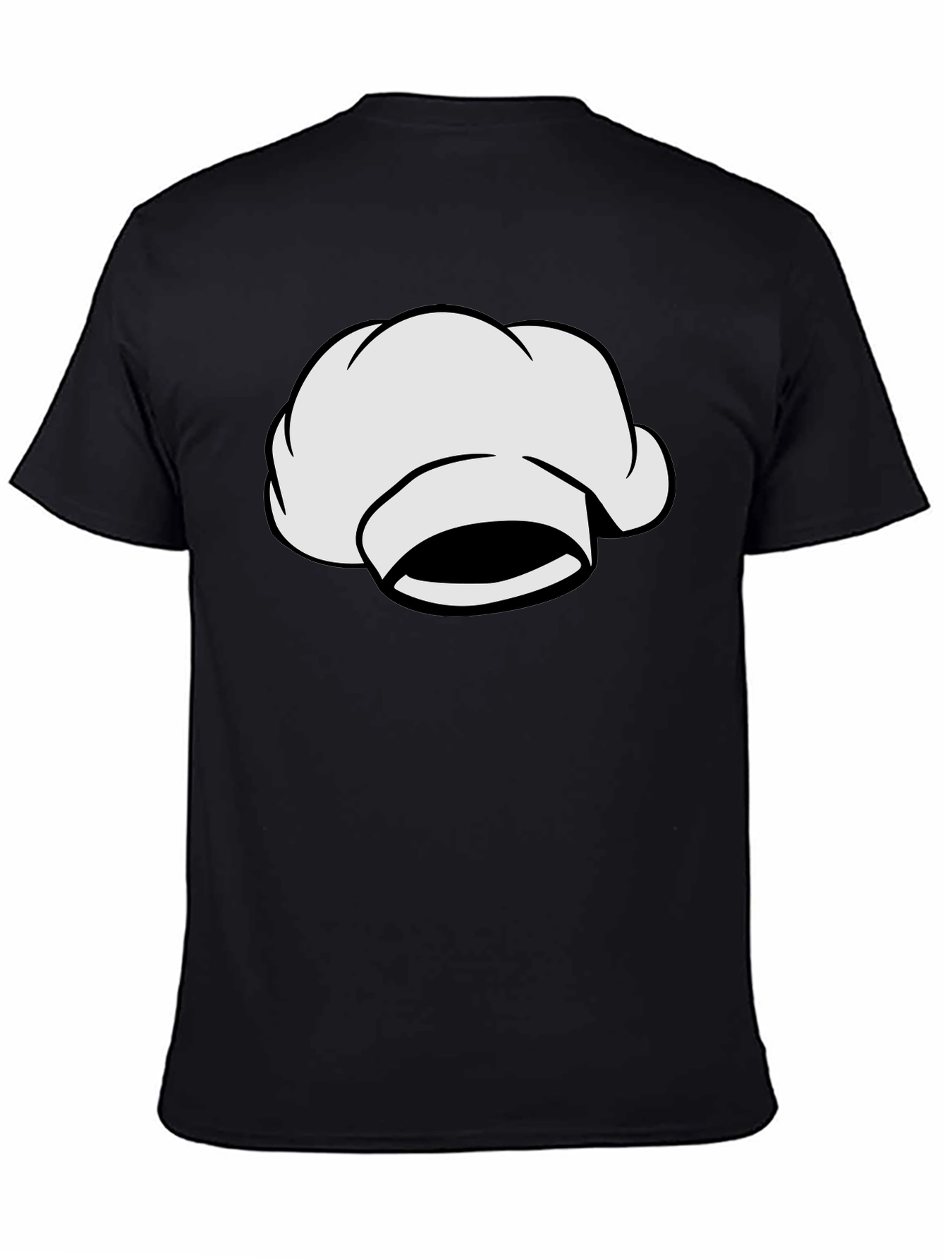 Chef Hat Graphic Tee - Black Cotton T-Shirt