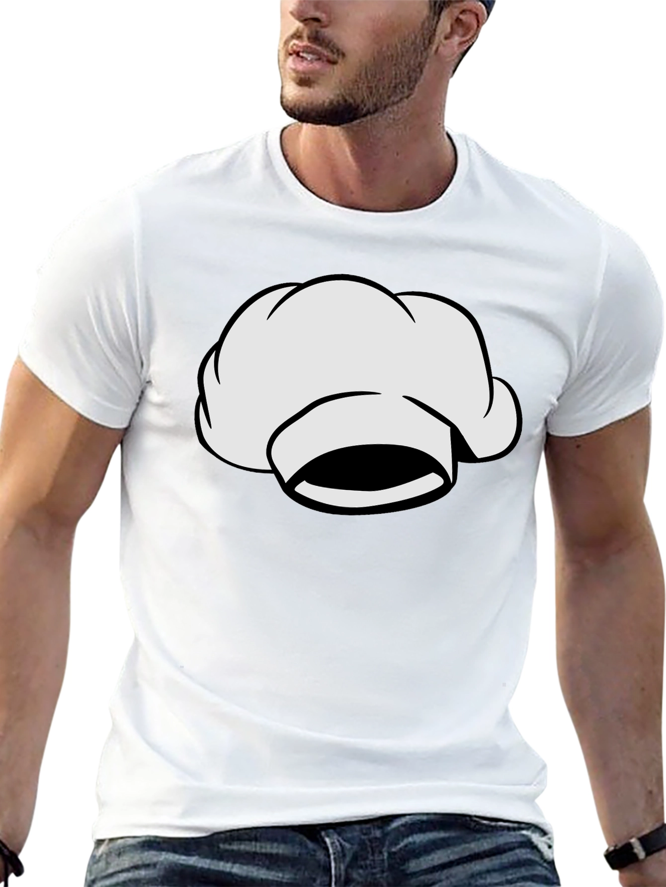 Chef Hat Graphic Tee - Black Cotton T-Shirt