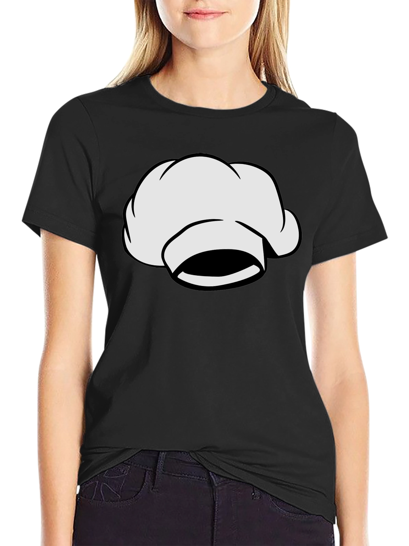 Chef Hat Graphic Tee - Black Cotton T-Shirt