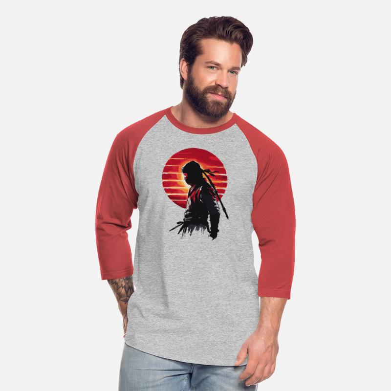 Mysterious Ninja Warrior in Red Sunset for a