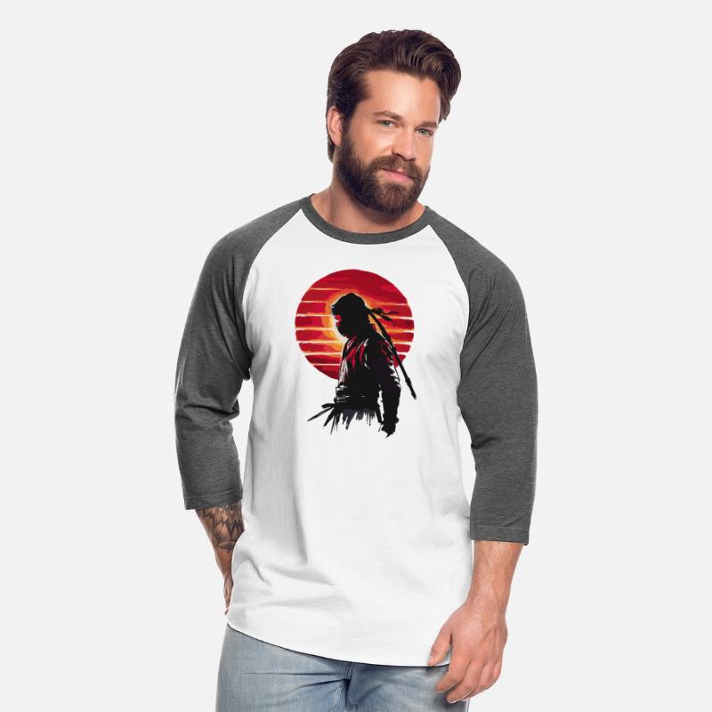 Mysterious Ninja Warrior in Red Sunset for a