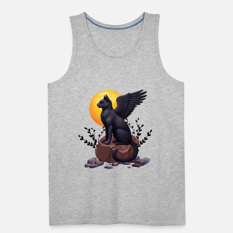 Mystic Black Winged Cat Under the Moon | T-shirt