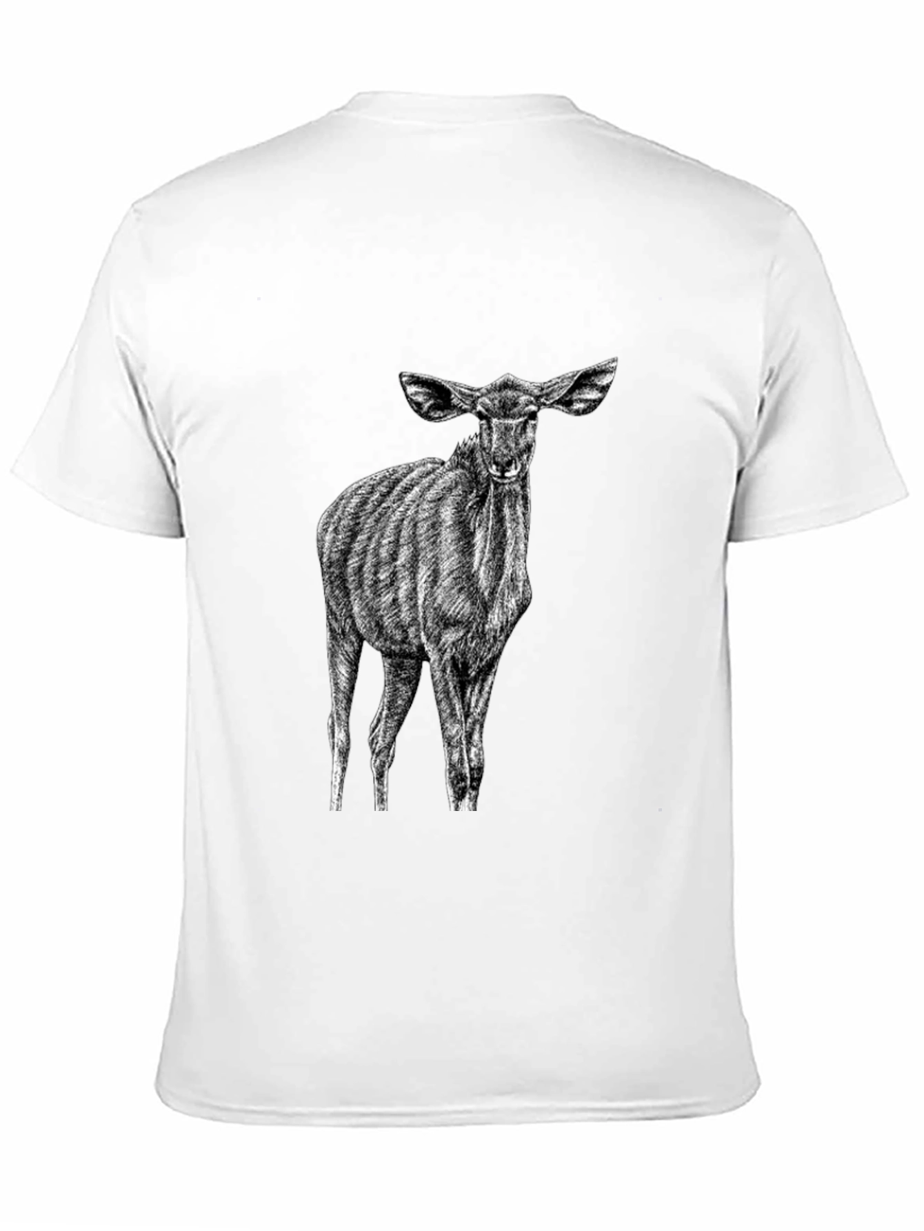 Black T-Shirt with Kudu Antelope Design