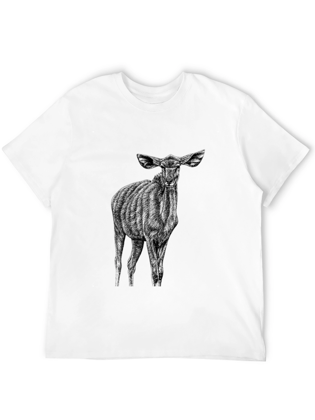 Black T-Shirt with Kudu Antelope Design