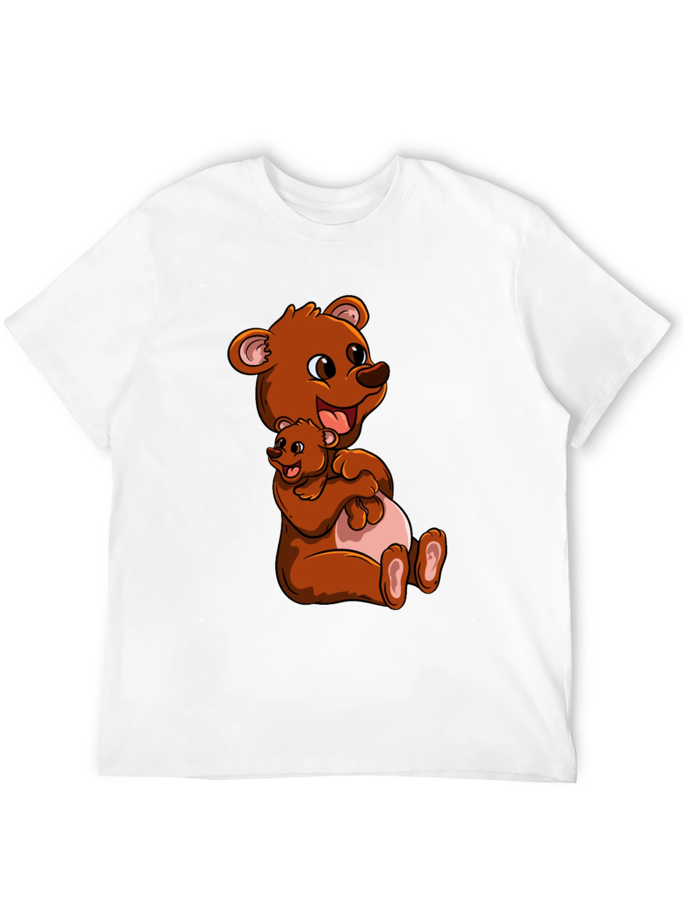 Cute Bear Hug Black T-Shirt