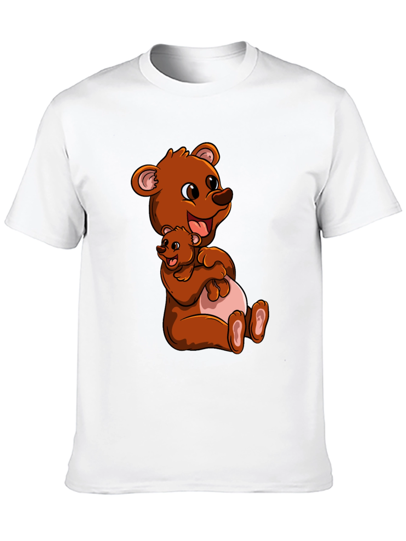 Cute Bear Hug Black T-Shirt