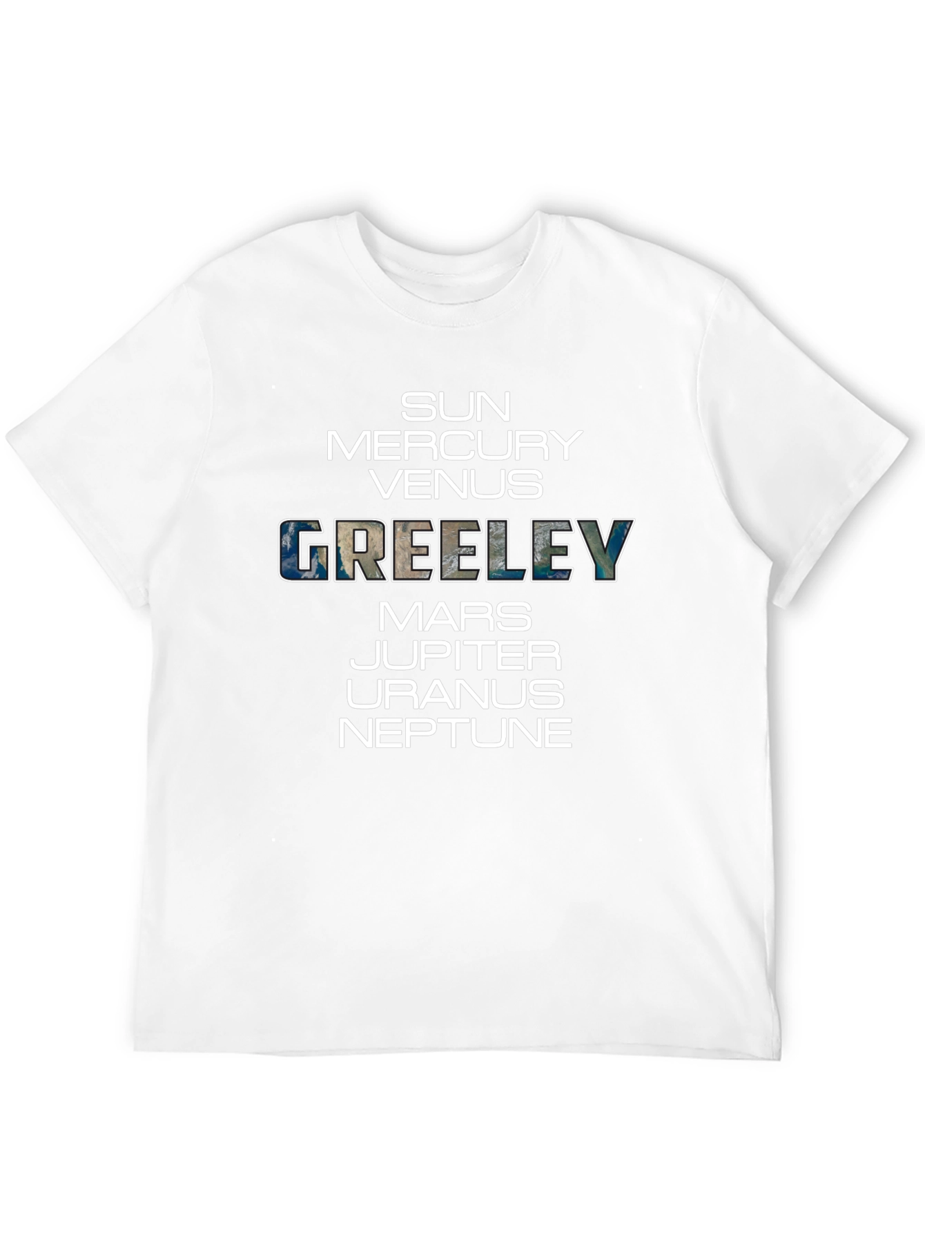 Planets & Greeley T-Shirt - Black Crew Neck