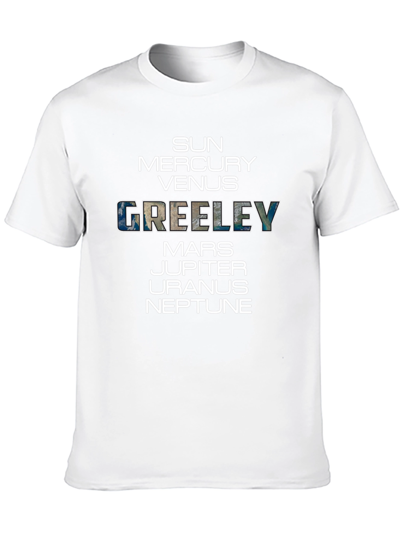 Planets & Greeley T-Shirt - Black Crew Neck