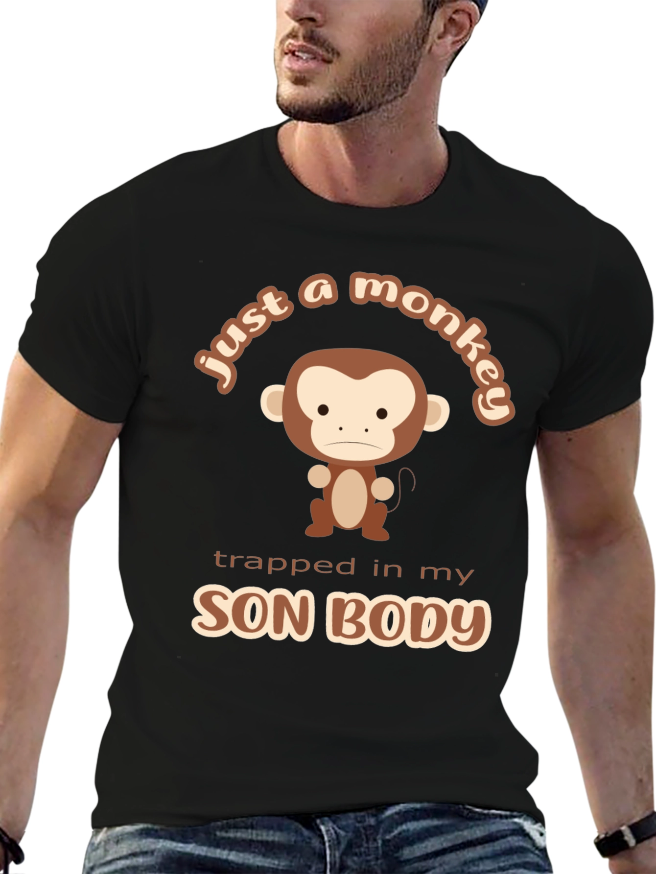 Funny Just a Monkey Graphic T-Shirt
