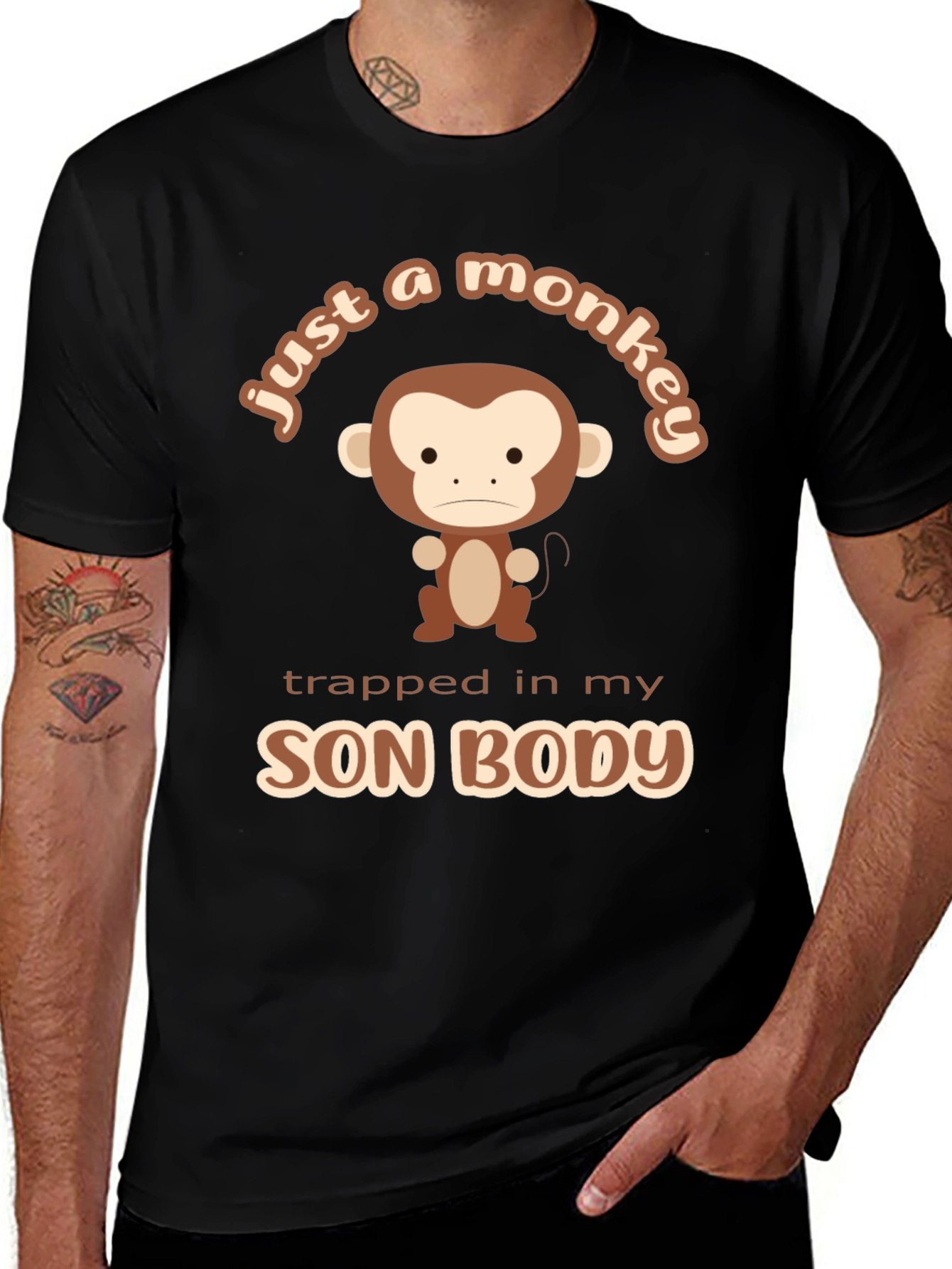 Funny Just a Monkey Graphic T-Shirt