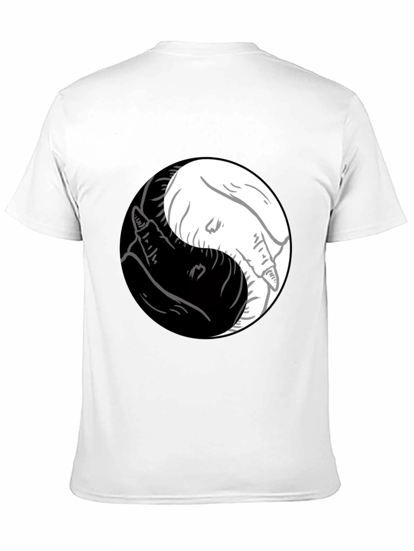 Yin Yang Wolves Graphic Tee - Mens Black T-Shirt