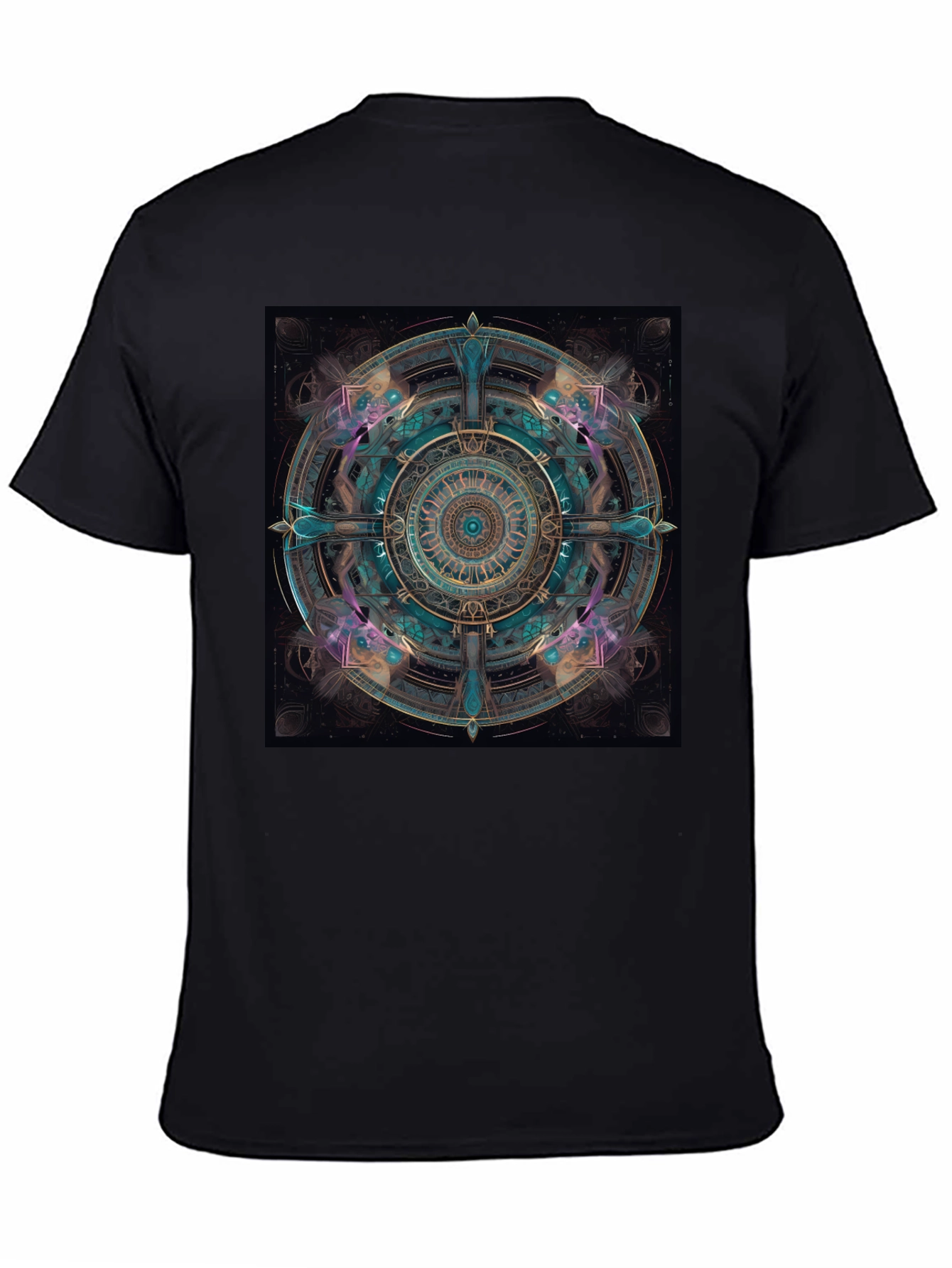 Mystic Mandala Graphic Tee - Black Cotton Comfort