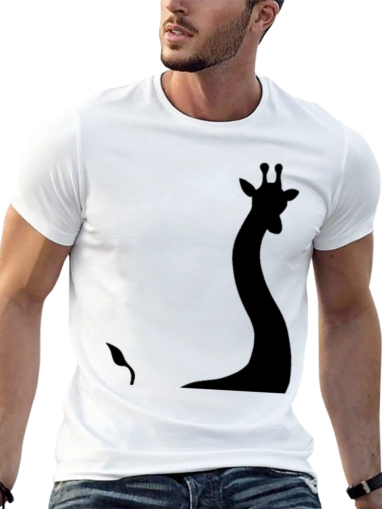 Silhouette Giraffe Graphic Tee - Black