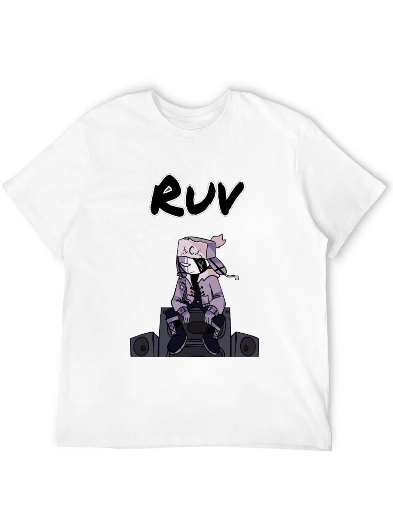 RUV Graphic Print Black T-Shirt