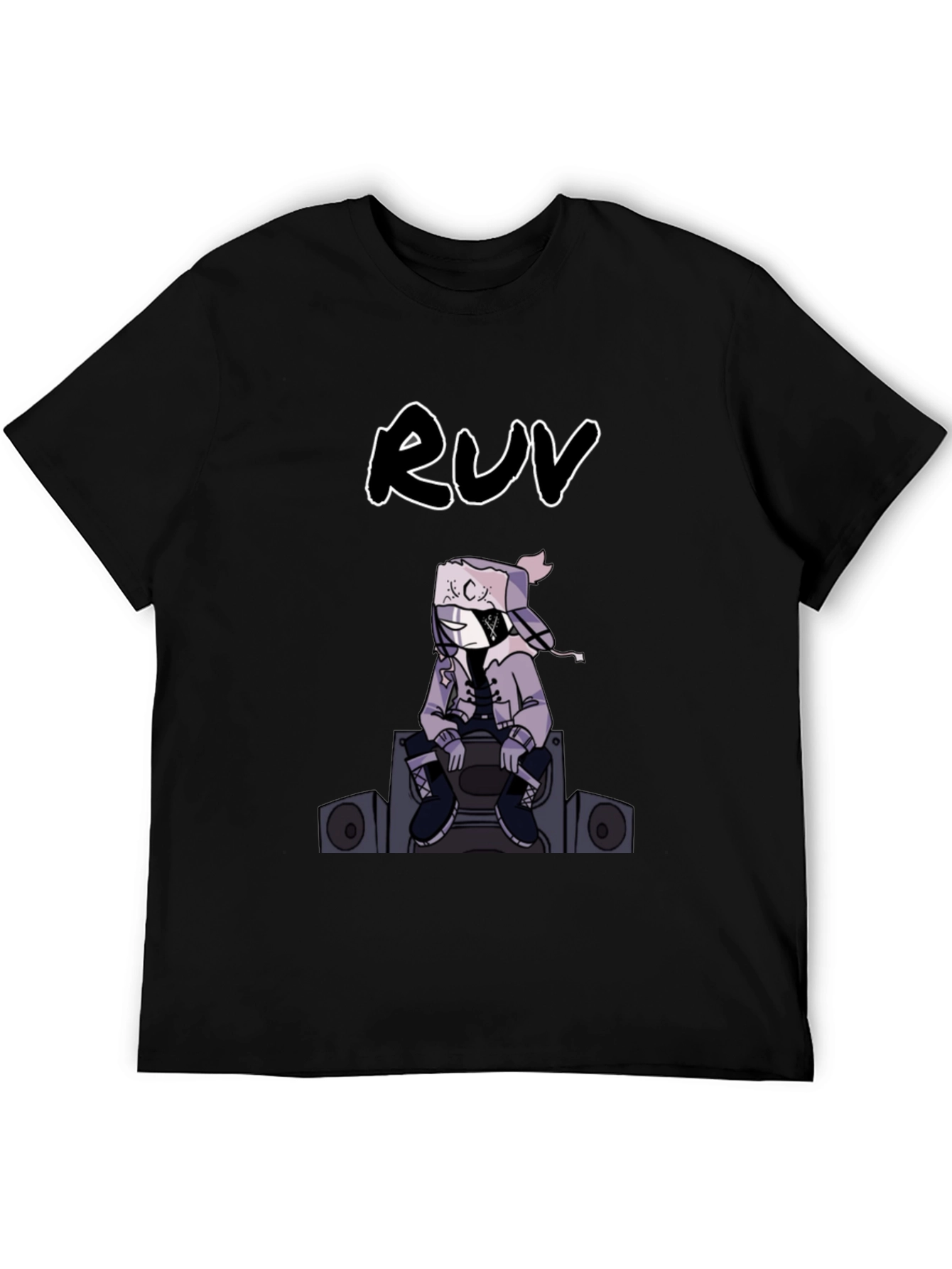 RUV Graphic Print Black T-Shirt
