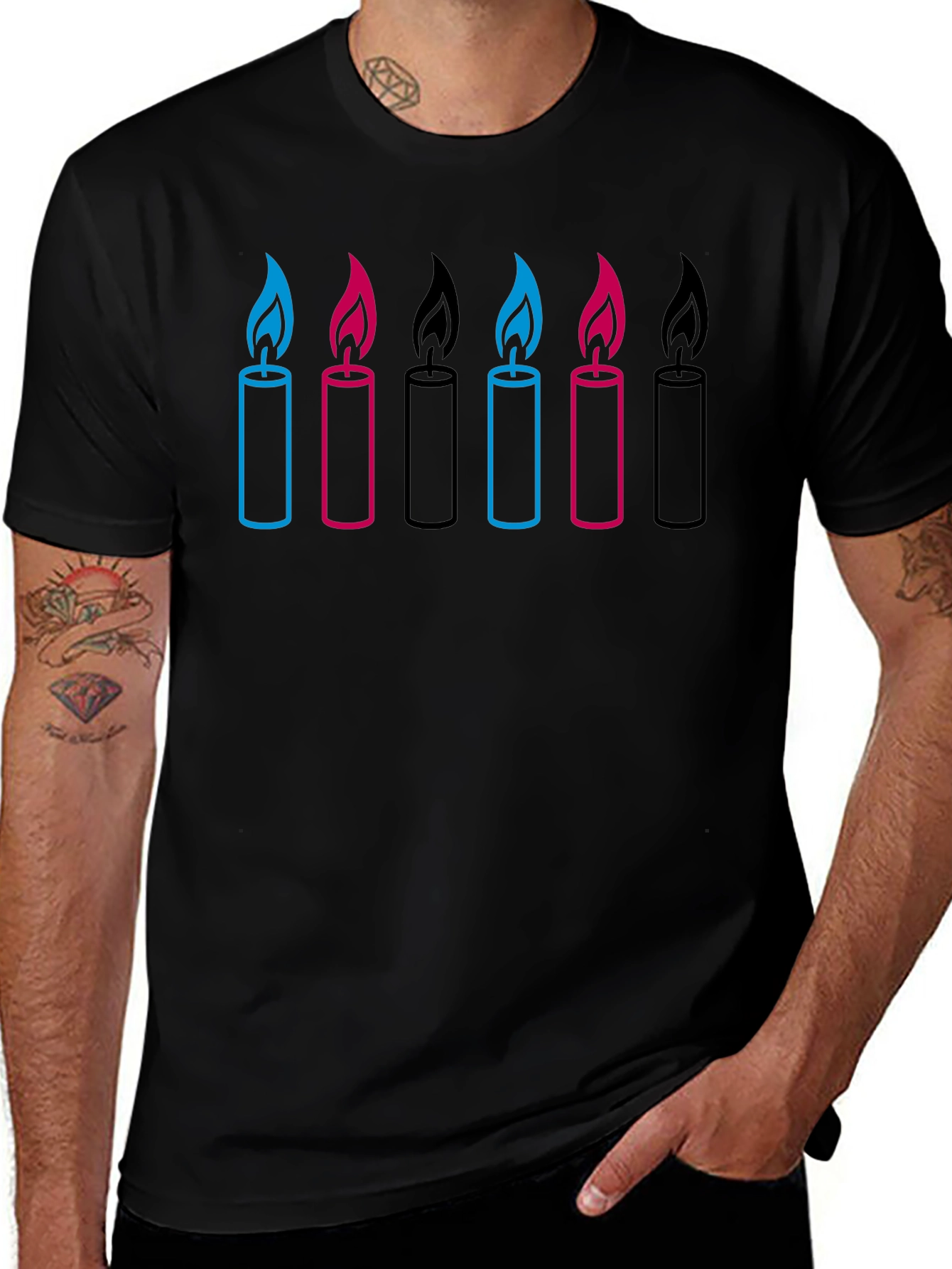 Candle Graphic Black T-Shirt